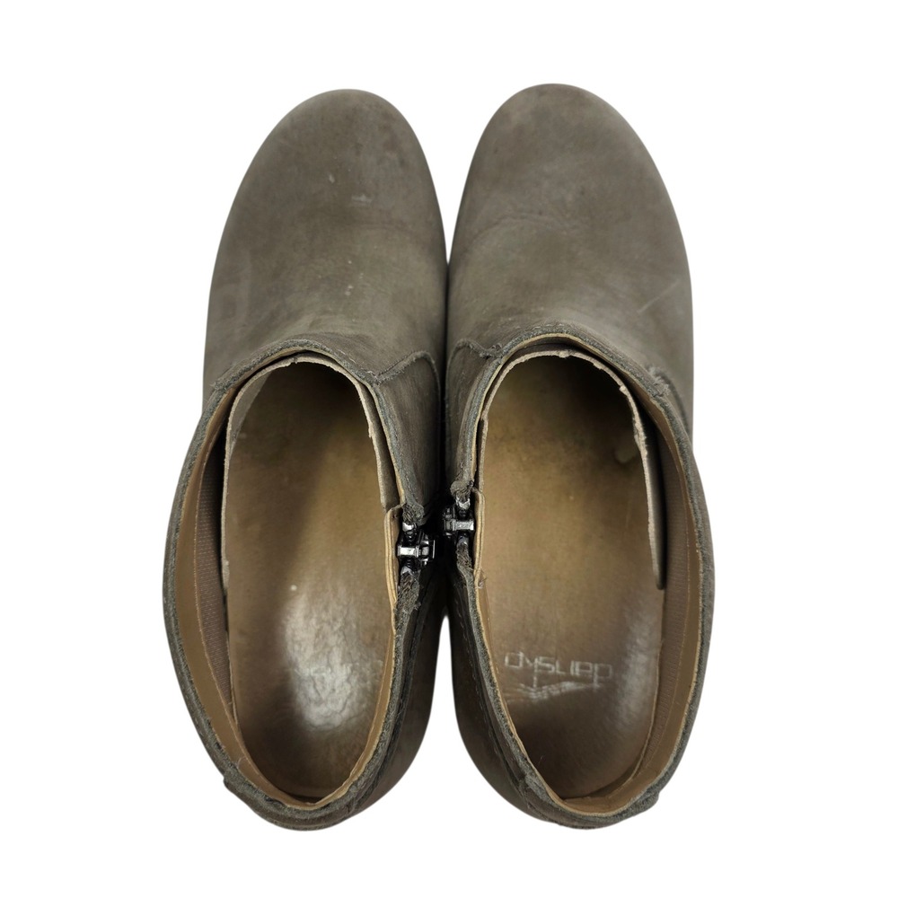 Dansko Charlene Women Ankle Boot Taupe Leather Wedge Zip 39 EU 8.5 US $175 - Picture 8 of 12